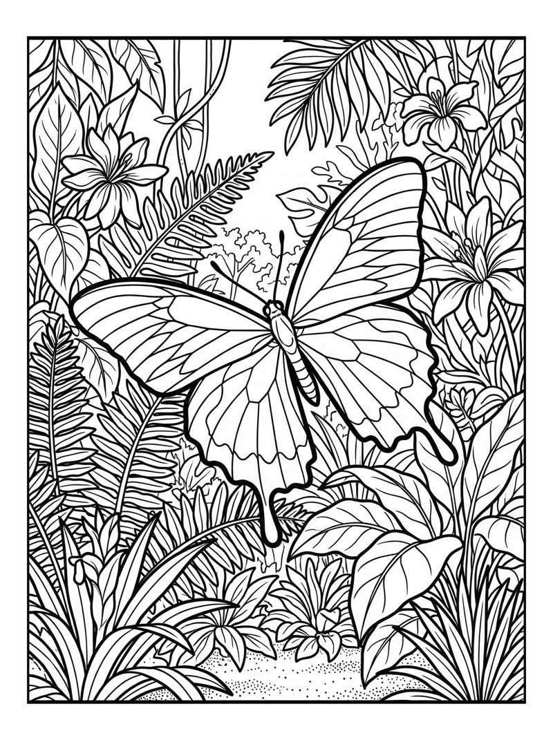 Ulysses Butterfly Migrating Rainforest Scene
