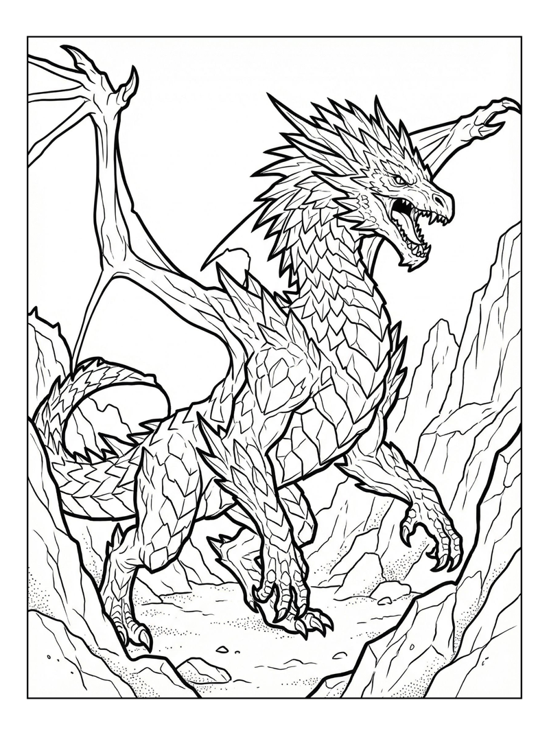 Ice Dragon Hunting Volcanic Crater