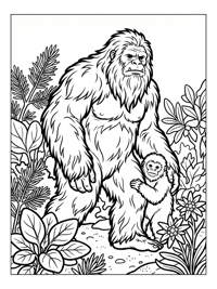 Mother Yeti And Baby In Alpine Valley