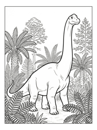 Juvenile Brachiosaurus Looking Jurassic Forest