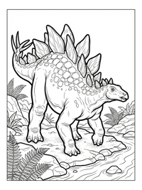 Stegosaurus Standing By River Bank