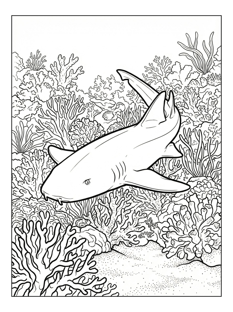 Nurse Shark Swimming In Coral Reef