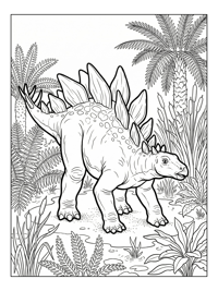 Baby Stegosaurus Standing In Marsh