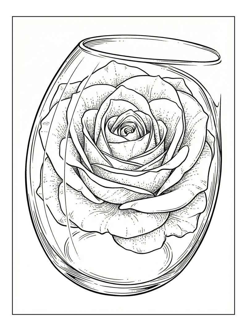 Rose Fills Elegant Glass Vase
