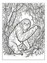 Brown throated Sloth Reaching Jungle Trees