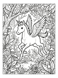 Unicorn Prancing In Enchanted Forest
