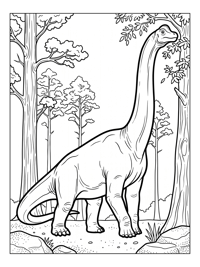 Brachiosaurus Eating Leaves In Forest