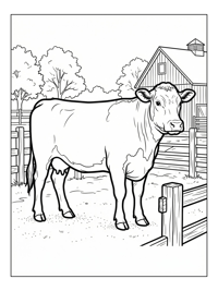 Hereford Cow Standing In Farmyard