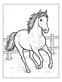 Wild Horse Cantering In Paddock