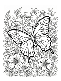 Ulysses Butterfly Flying In Flower Garden