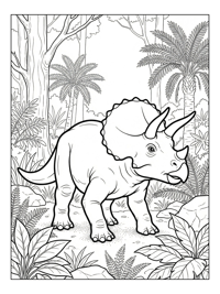 Hatchling Triceratops Running Forest