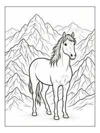 Mustang Standing In Mountains