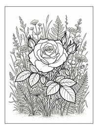 Rose Unfolding In Wild Meadow
