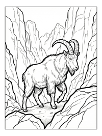 Ibex Walking Through Mountain Pass