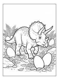 Baby Triceratops Walking Nesting Grounds