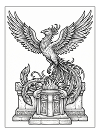 Phoenix Spreads Wings On Temple Altar