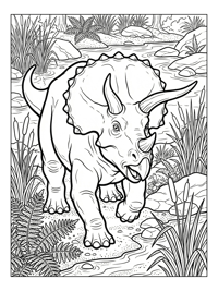 Triceratops Charging By Riverbank