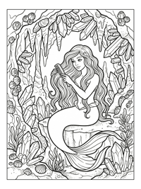 Mermaid Princess Brushing Hair Crystal Grotto