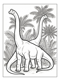 Brachiosaurus Dinosaurs Tropical Jungle Scene