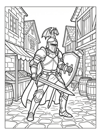 Dragon Knight Defending Village Square