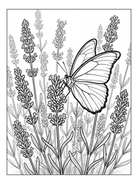 Blue Morpho Butterfly Pollinating Lavender