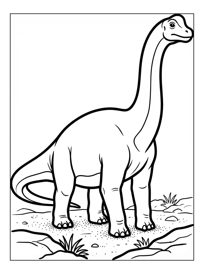 Baby Brachiosaurus Standing On Plain