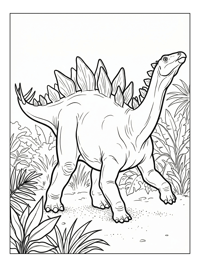 Juvenile Stegosaurus Stretching In Jungle Clearing