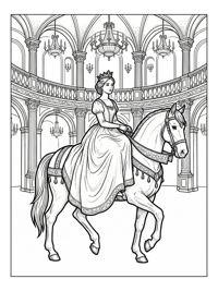 Princess Rides Horse In Grand Ballroom