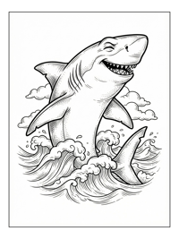 Mako Shark Winks Leaping Ocean Waves