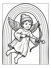 Cupid Beanie Heart Arrow Rainbow