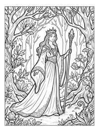 Ice Princess Standing In Enchanted Forest