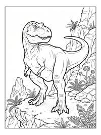 Baby Tyrannosaurus Standing On Cliffside