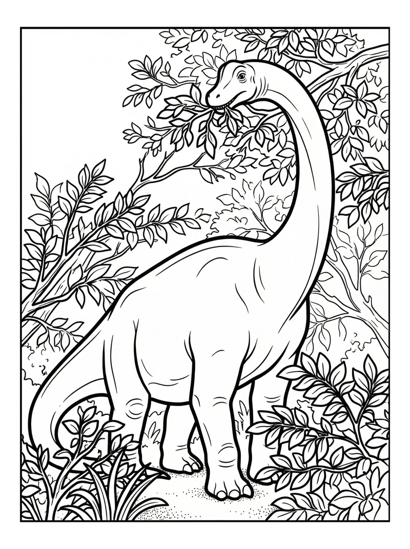 Brachiosaurus Browsing In Tree Canopy