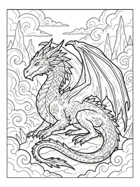 Ice Dragon Resting In Cloud Kingdom