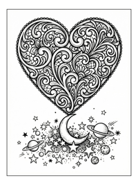 Lace Heart Moon And Stars