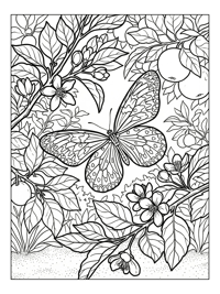 Paper Kite Butterfly Fluttering In Summer Orchard