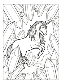 Unicorn Leaping In Crystal Cave