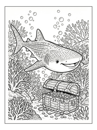 Whale Shark Swims Near Treasure Chest