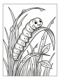Tent Caterpillar Crawls Up Grass Blade
