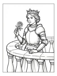 Warrior Princess Holds Rose On Balcony