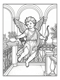 Baby Cupid Floating By Palace Balcony