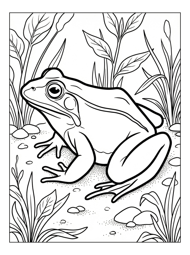 Leopard Frog Resting In Pond