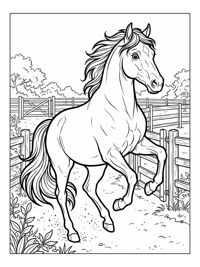 Stallion Prancing Equestrian Paddock