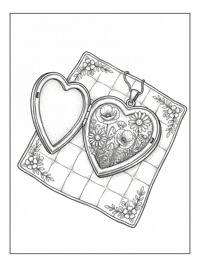 Heart Locket Flowers Picnic Blanket Scene