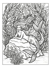 Deep Sea Mermaid Resting On A Rock