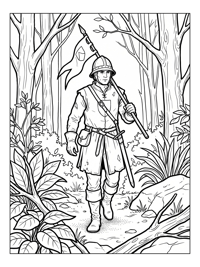 Squire Walking Through Forest Clearing