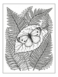 Cabbage White Butterfly On Fern Leaf