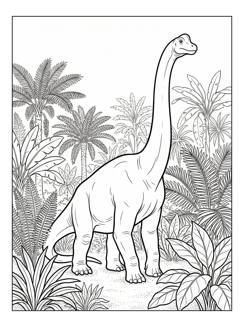 Brachiosaurus Standing In Fern Valley