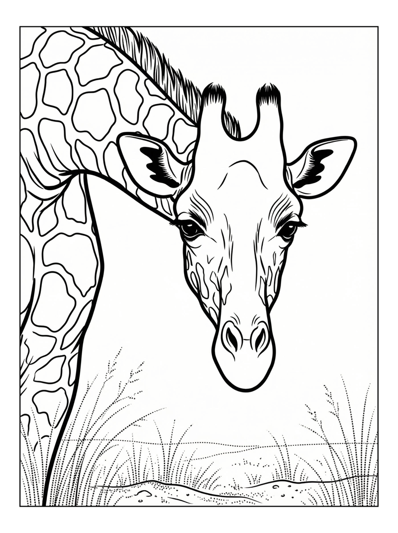 Giraffe Watching In Grassy Plains