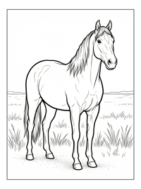 Show Horse Standing In Open Prairie